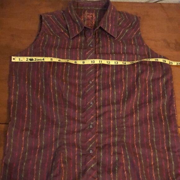 Twenty X Tailored fit Western Sleeveless Blouse Woman Size Large Westerncore - Picture 5 of 6